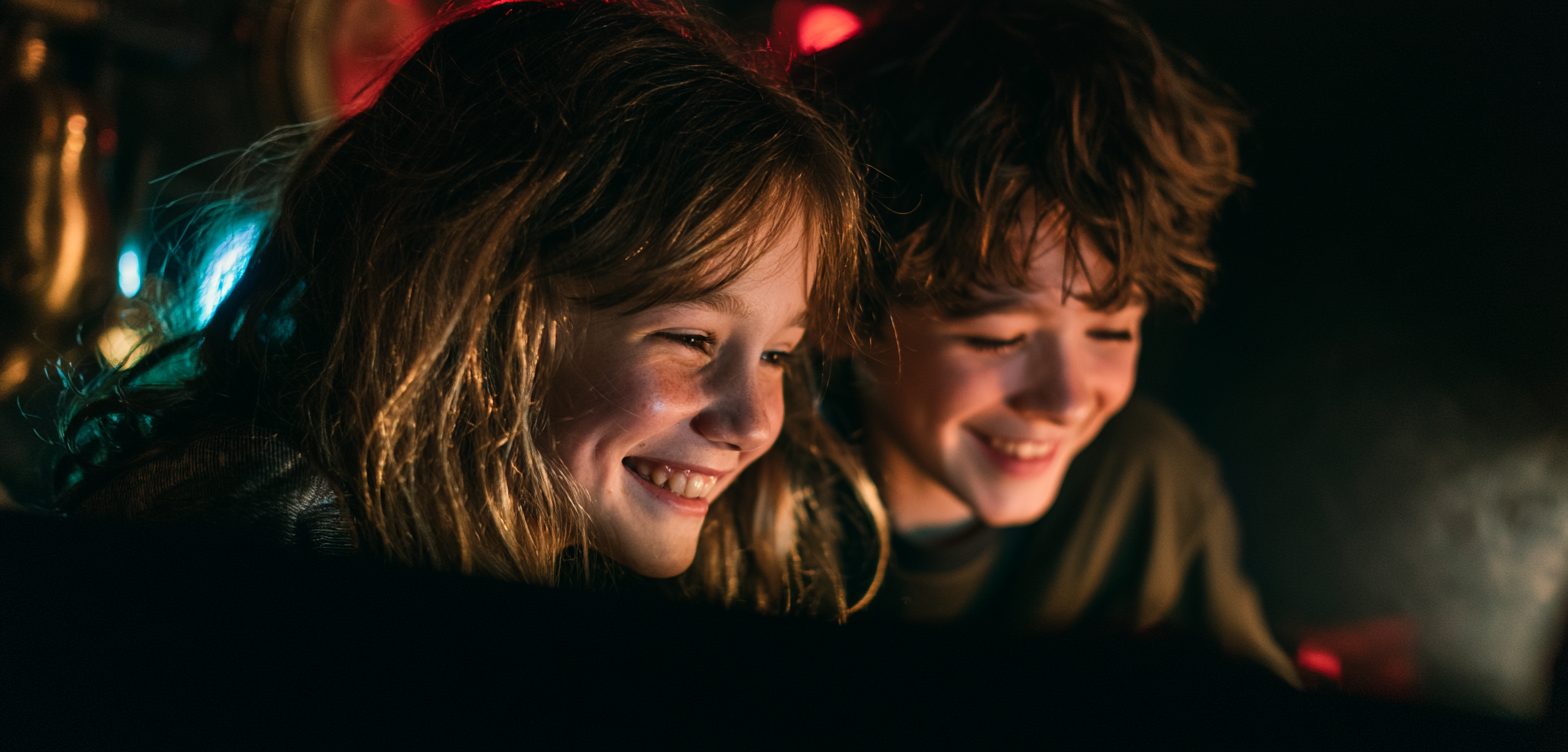 Kinder lösen gemeinsam Rätsel im Escape Room Köln